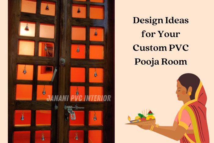 Creative design ideas for a custom PVC pooja room by Maran PVCInterior in Bengaluru, featuring a unique orange-lit door with traditional motifs, enhancing spiritual ambiance and cultural aesthetics in your homeCreative design ideas for a custom PVC pooja room by Maran PVCInterior in Bengaluru, featuring a unique orange-lit door with traditional motifs, enhancing spiritual ambiance and cultural aesthetics in your home